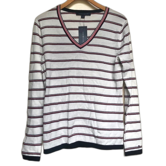 Tommy Hilfiger Stripe Knit Blouse NWT Size Small - Picture 1 of 11